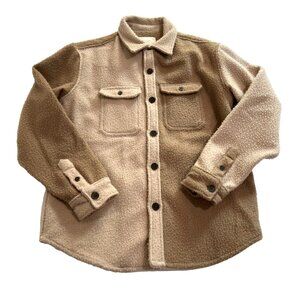 Aime Leon Dore Men's Boiled Wool Overshirt in Tan Combo